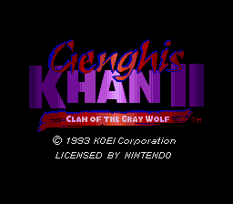 Genghis Khan II - Clan of the Gray Wolf Title Screen